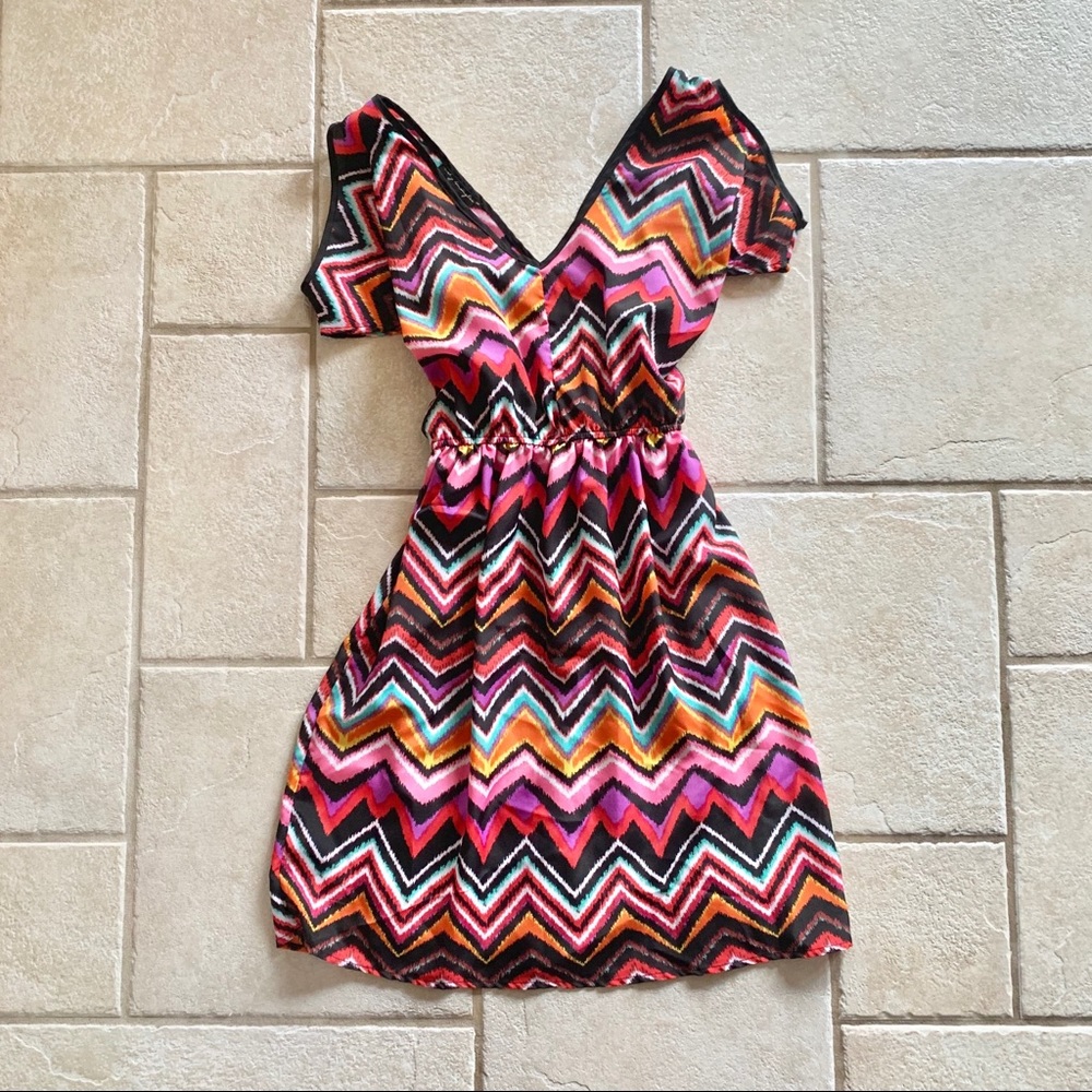 Colorful City Triangles midi dress.